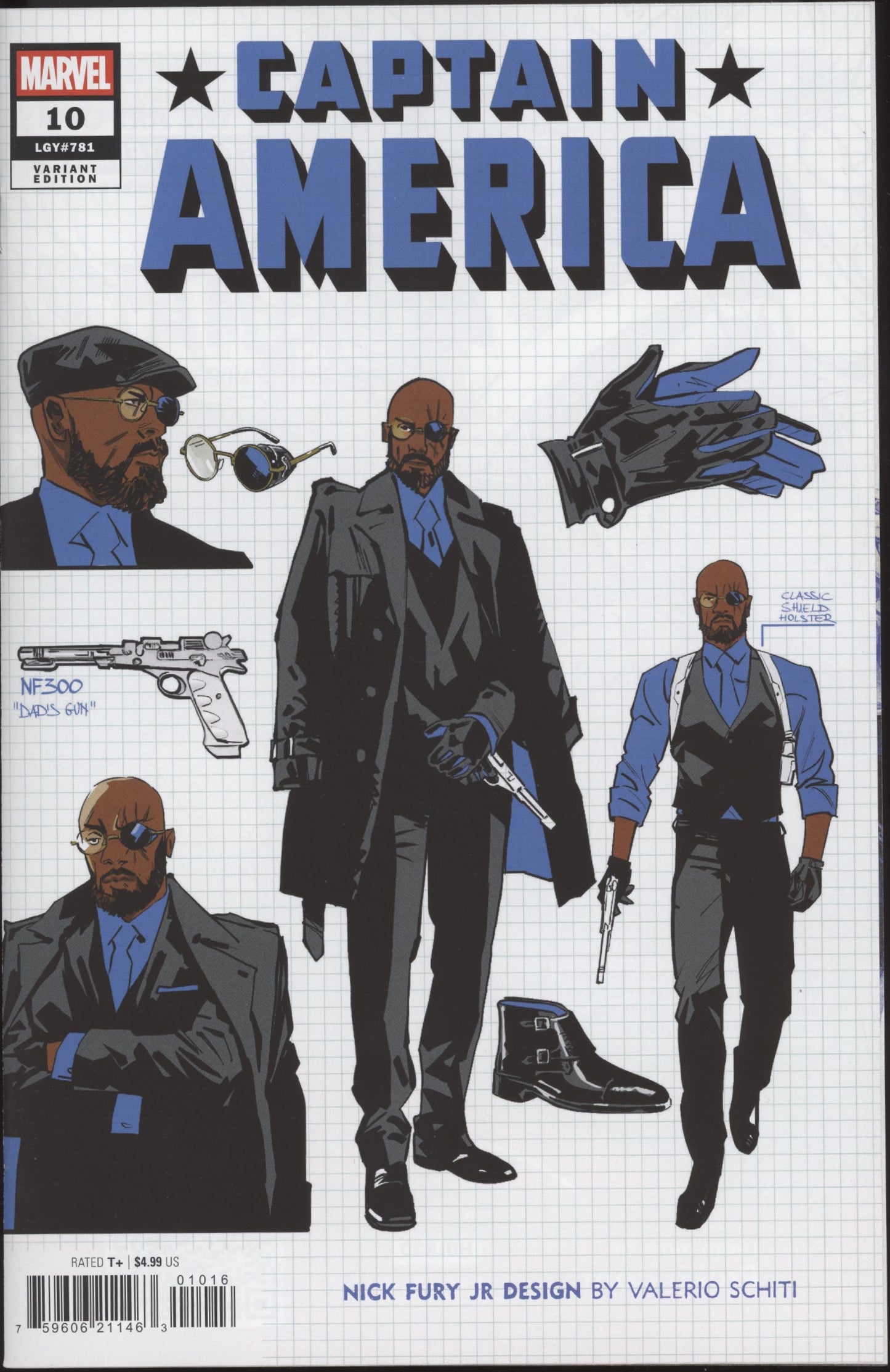 Captain America #10E Valerio Schiti Design Variant