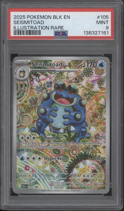 Seismitoad Pokemon Black Bolt Illustration Rare #105 PSA 9