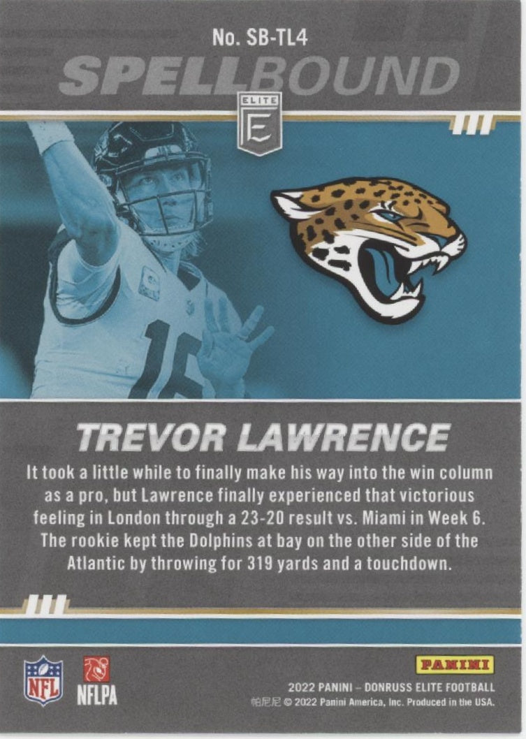 Trevor Lawrence 2022 Panini Donruss Elite Spellbound "LAWRENCE" Lot