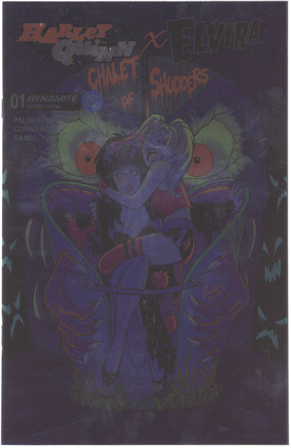 Harley Quinn X Elvira #1 Cover P Inc 1:15 Amanda Conner Foil Variant