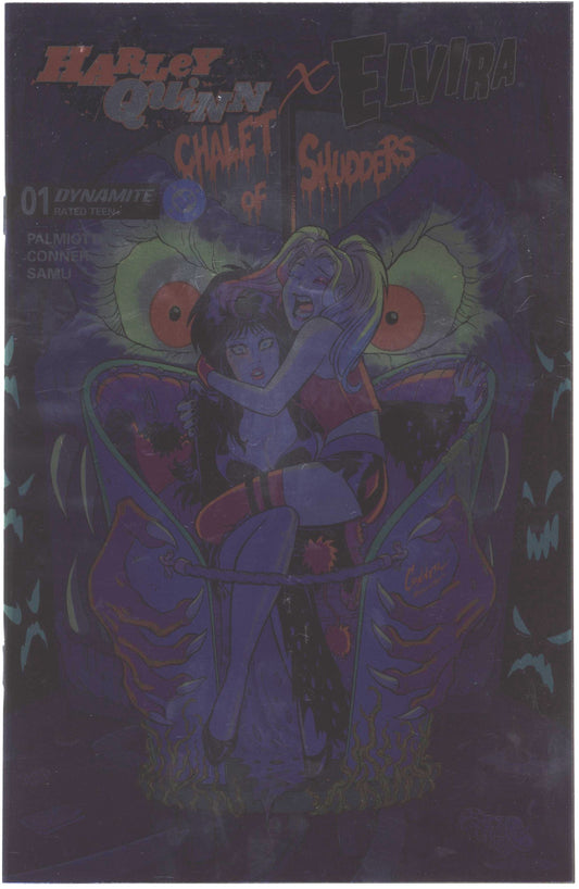 Harley Quinn X Elvira #1 Cover P Inc 1:15 Amanda Conner Foil Variant