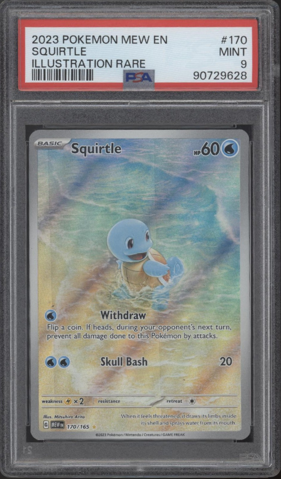 Squirtle Pokemon 151 Illustration Rare #170 PSA 9