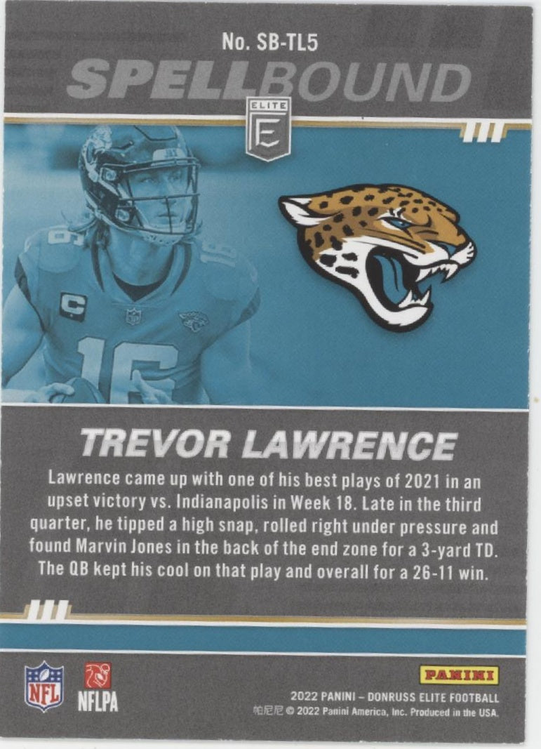 Trevor Lawrence 2022 Panini Donruss Elite Spellbound "LAWRENCE" Lot