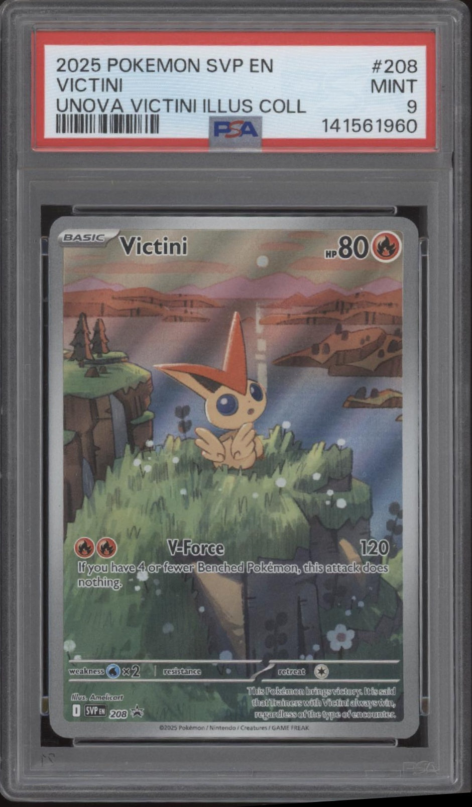 Victini Pokemon Unova Victini Illustration Collection #208 PSA 9