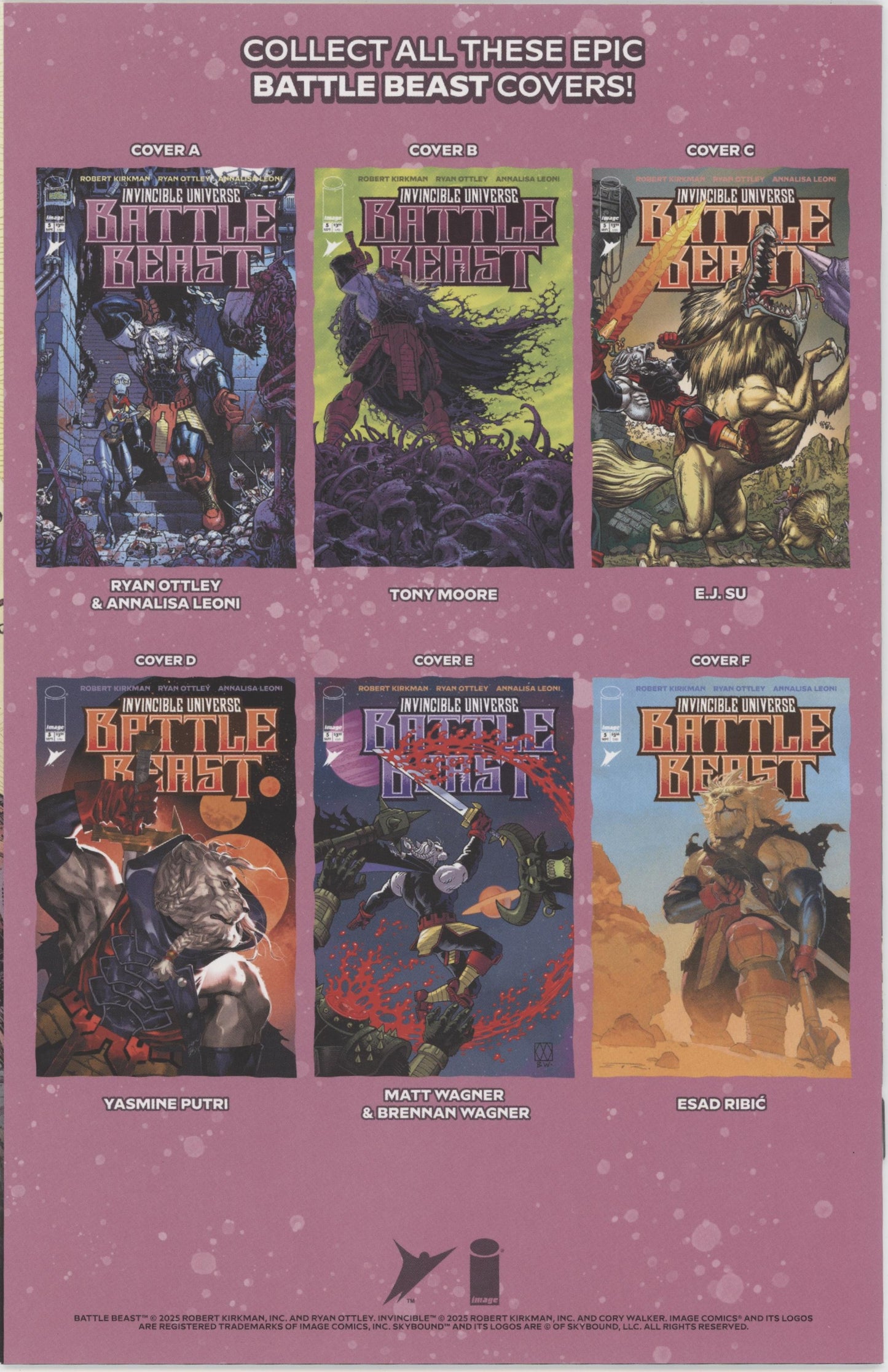 Invincible Universe Battle Beast #5 Cover C 1 in 10 Ej Su Connecting Variant