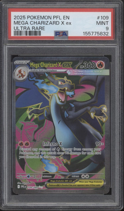 Mega Charizard X ex Pokemon Phantasmal Flames Ultra Rare #109 PSA 9 #2