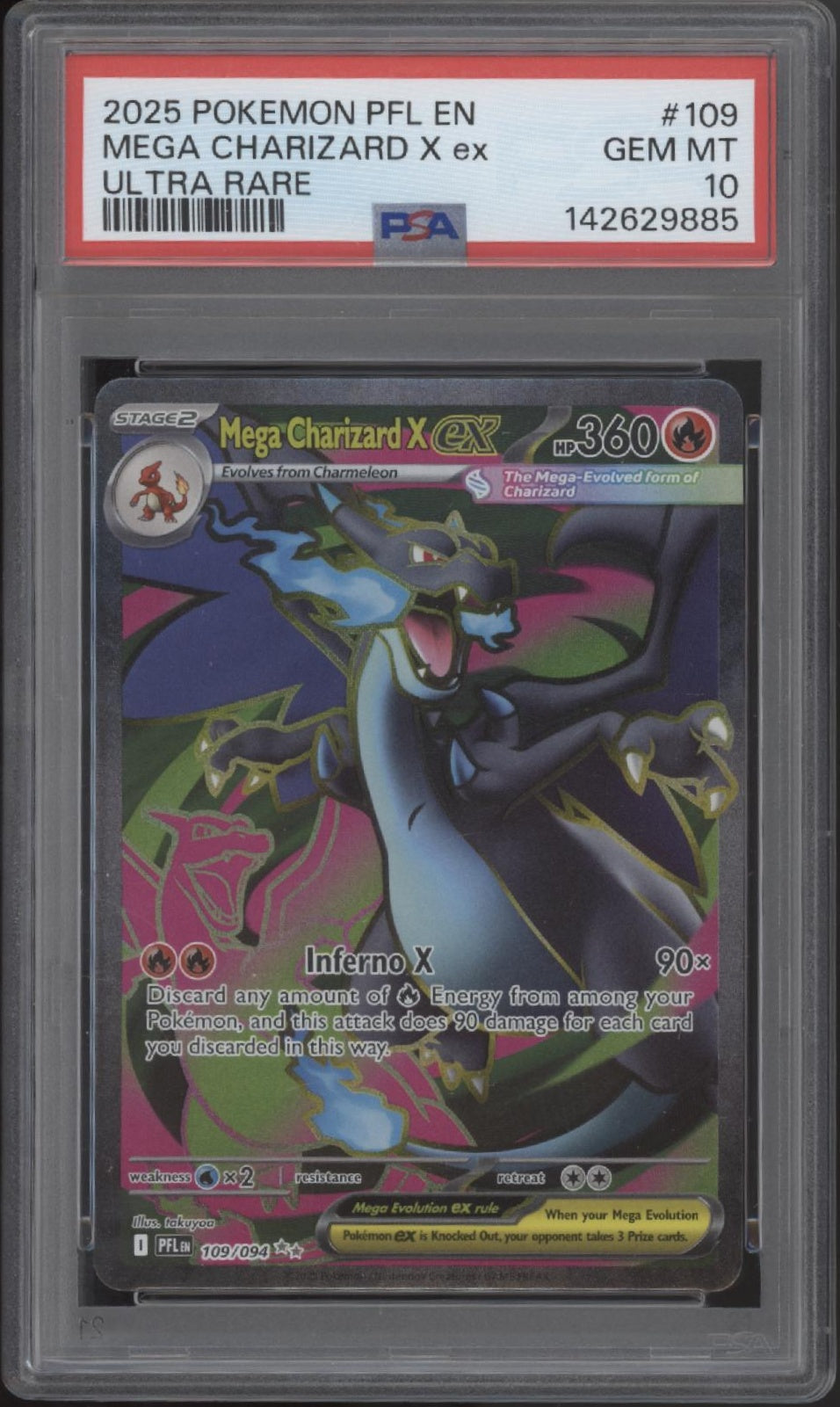 Mega Charizard X ex Pokemon Phantasmal Flames Ultra Rare #109 PSA 10 #1
