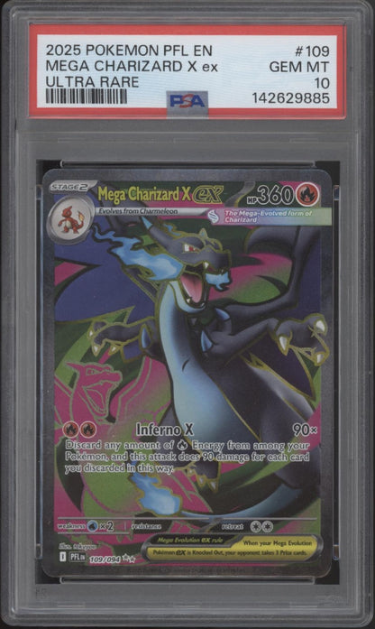 Mega Charizard X ex Pokemon Phantasmal Flames Ultra Rare #109 PSA 10 #1