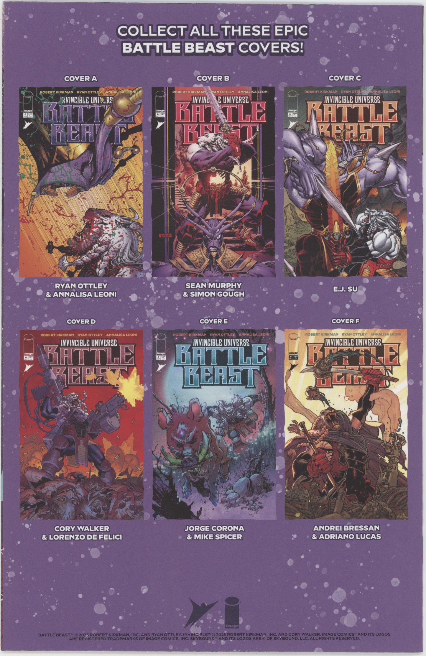 Invincible Universe Battle Beast #6 Cover C 1 in 10 Ej Su Variant