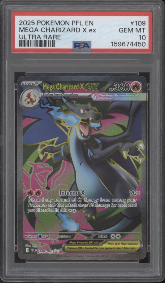 Mega Charizard X ex Pokemon Phantasmal Flames Ultra Rare #109 PSA 10 #2