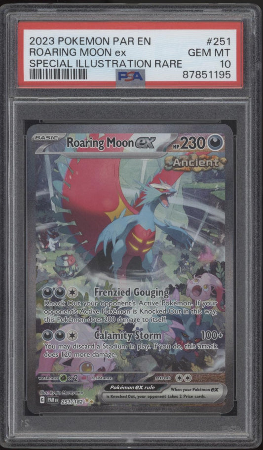 Roaring Moon ex Pokemon Paradox Rift Special Illustration Rare #251 PSA 10