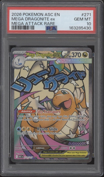 Mega Dragonite ex Pokemon Ascended Heroes Mega Attack Rare #271 PSA 10 #3
