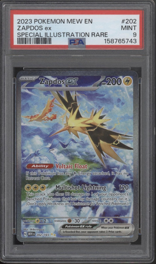 Zapdos ex Pokemon 151 Special Illustration Rare #202 PSA 9