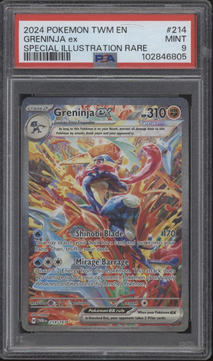 Greninja ex Pokemon Twilight Masquerade Special Illustration Rare #214 PSA 9