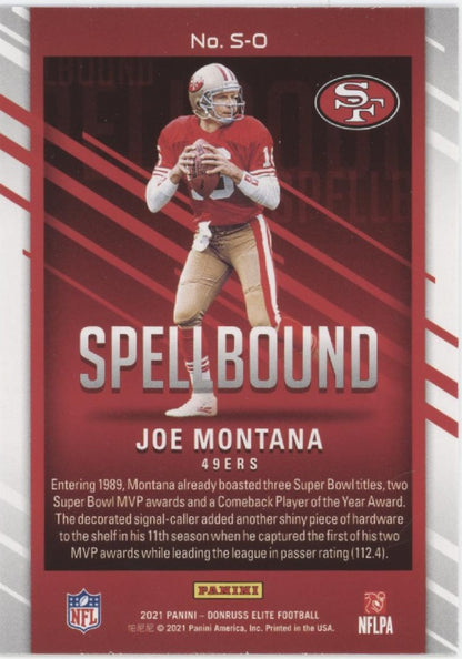 Joe Montana 2021 Panini Donruss Elite Spellbound "MONTANA" Lot