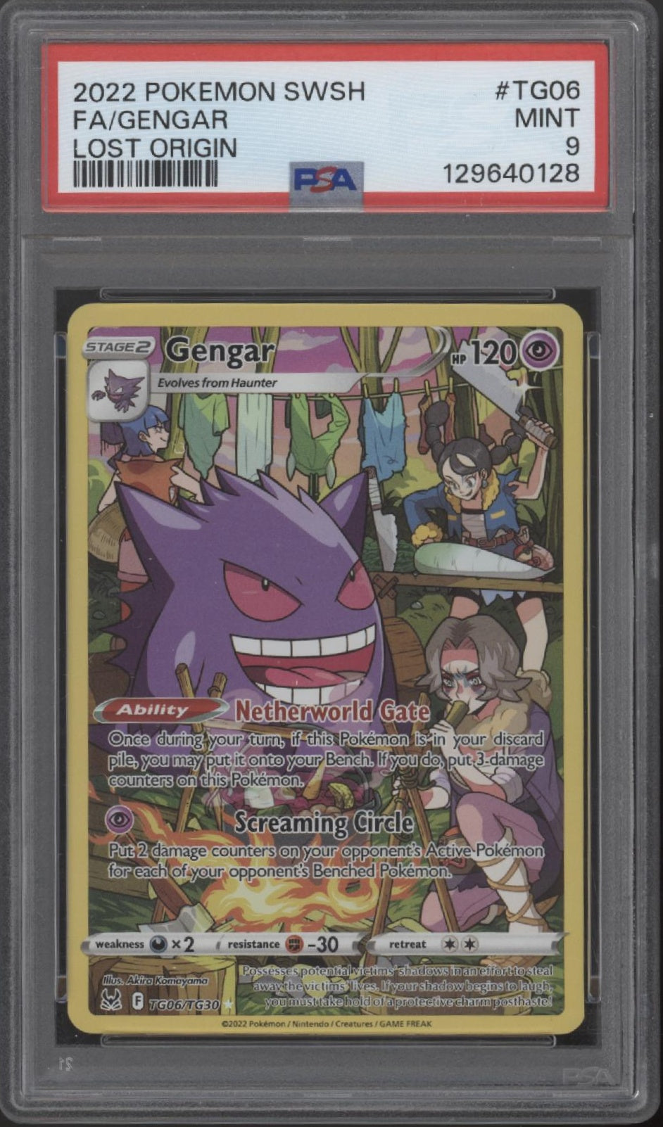 Gengar Pokemon Lost Origin Full Art #TG06 PSA 9