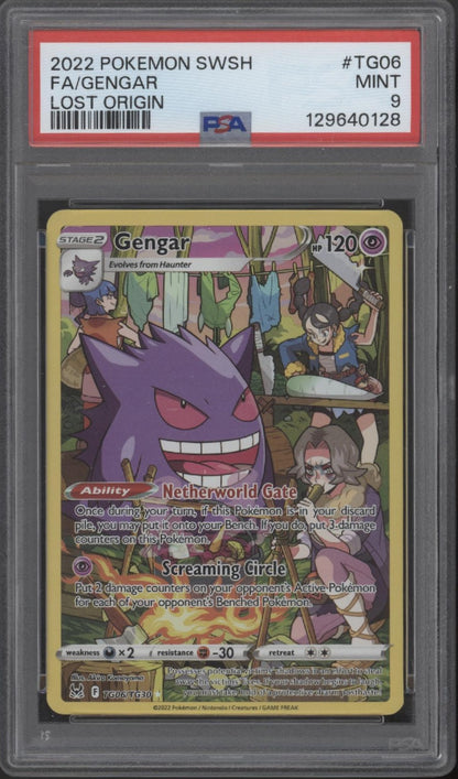 Gengar Pokemon Lost Origin Full Art #TG06 PSA 9