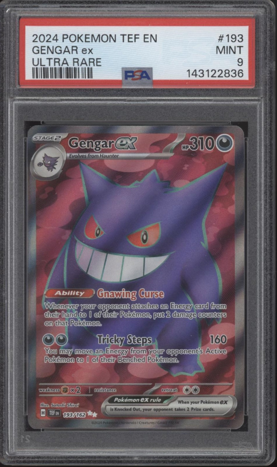 Gengar ex Pokemon Temporal Forces Ultra Rare #193 PSA 9 #1