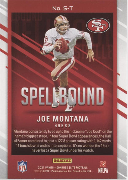 Joe Montana 2021 Panini Donruss Elite Spellbound "MONTANA" Lot