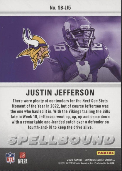 Justin Jefferson 2023 Panini Donruss Elite Spellbound "JEFFERSON" Lot