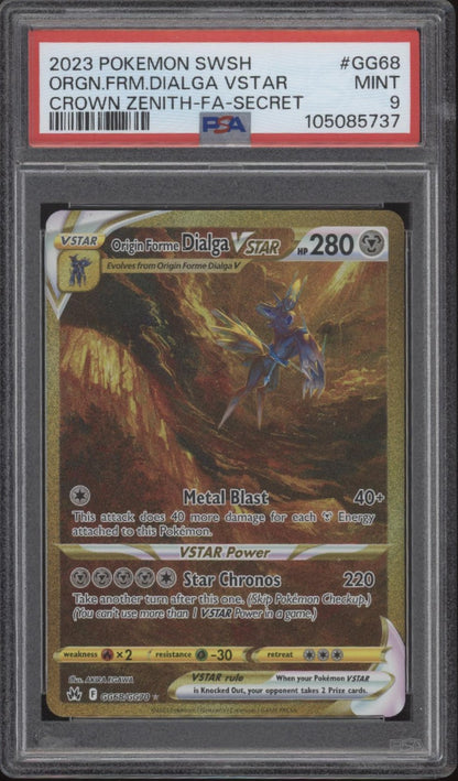 Origin Forme Dialga VSTAR Pokemon Crown Zenith Full Art Secret #GG68 PSA 9