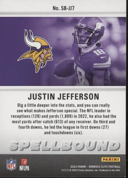 Justin Jefferson 2023 Panini Donruss Elite Spellbound "JEFFERSON" Lot
