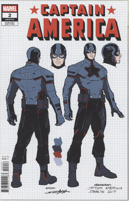 Captain America #2F Valerio Schiti Design Variant