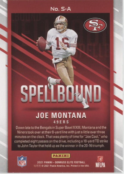 Joe Montana 2021 Panini Donruss Elite Spellbound "MONTANA" Lot