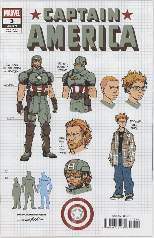 Captain America #3H Valerio Schiti Design Variant
