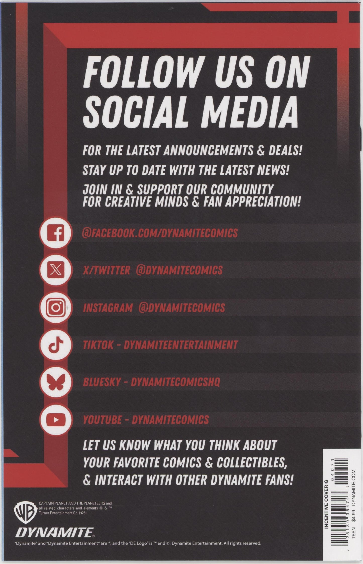 Captain Planet #4 Cover G 1 in 10 Jae Lee Line Art Variant