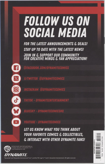 Captain Planet #4 Cover G 1 in 10 Jae Lee Line Art Variant