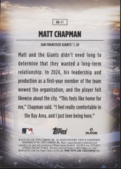 Matt Chapman 2025 Topps Home Field Advantage Foil #HA-11