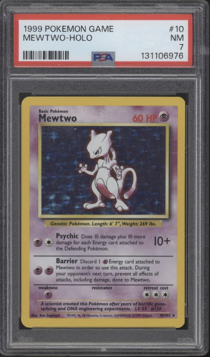 Mewtwo Pokemon Base Set Holo #10 PSA 7