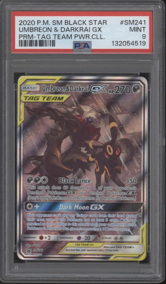 Umbreon & Darkrai GX Pokemon Tag Team Power Collection #SM241 PSA 9