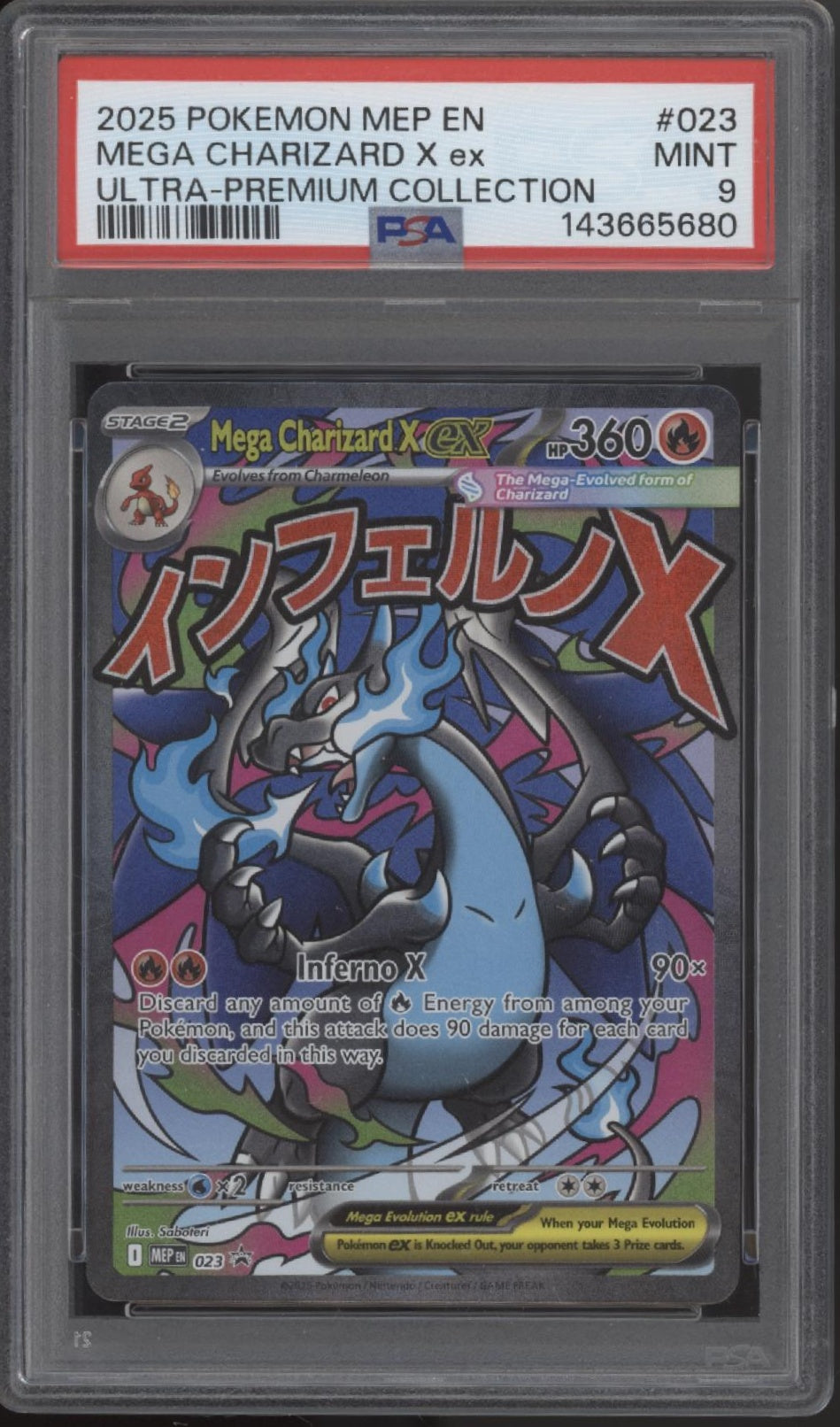 Mega Charizard X ex Pokemon Ultra Premium Collection #023 PSA 9