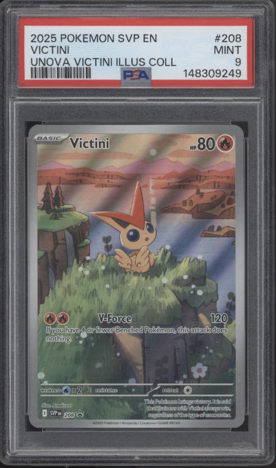 Victini Pokemon Unova Victini Illustration Collection #208 PSA 9