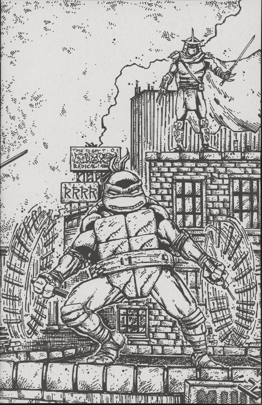 Teenage Mutant Ninja Turtles #23RIA (10) (Eastman & Bishop Black & White Full Art)