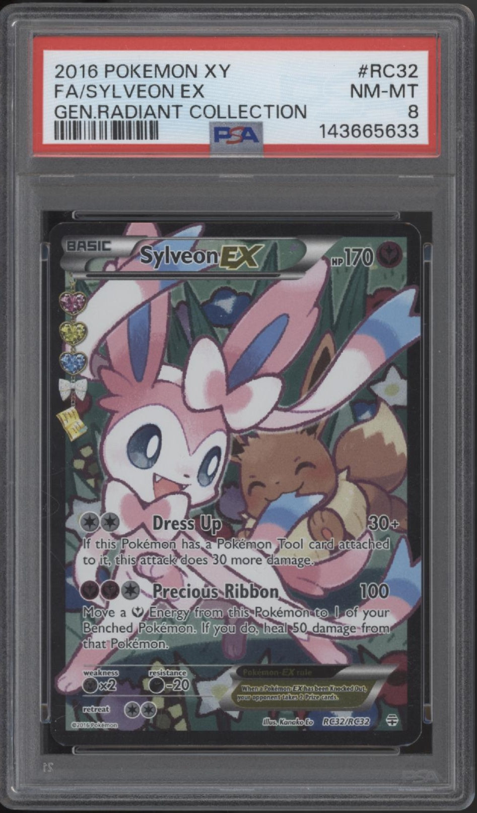 Sylveon ex Pokemon Generations Radiant Collection Full Art #RC32 PSA 8