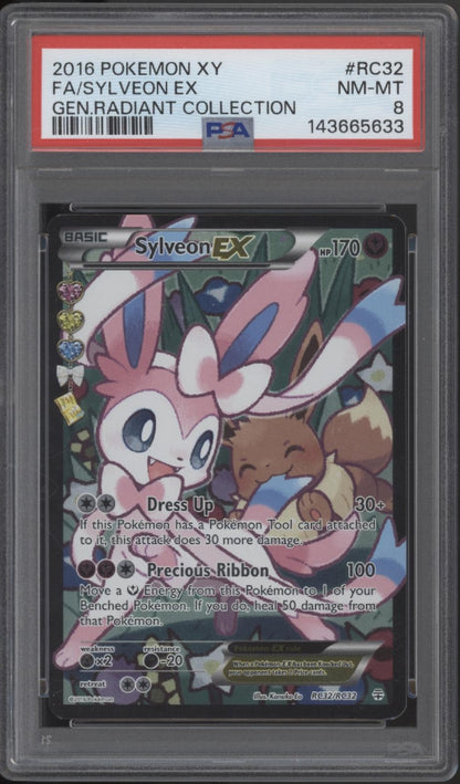 Sylveon ex Pokemon Generations Radiant Collection Full Art #RC32 PSA 8