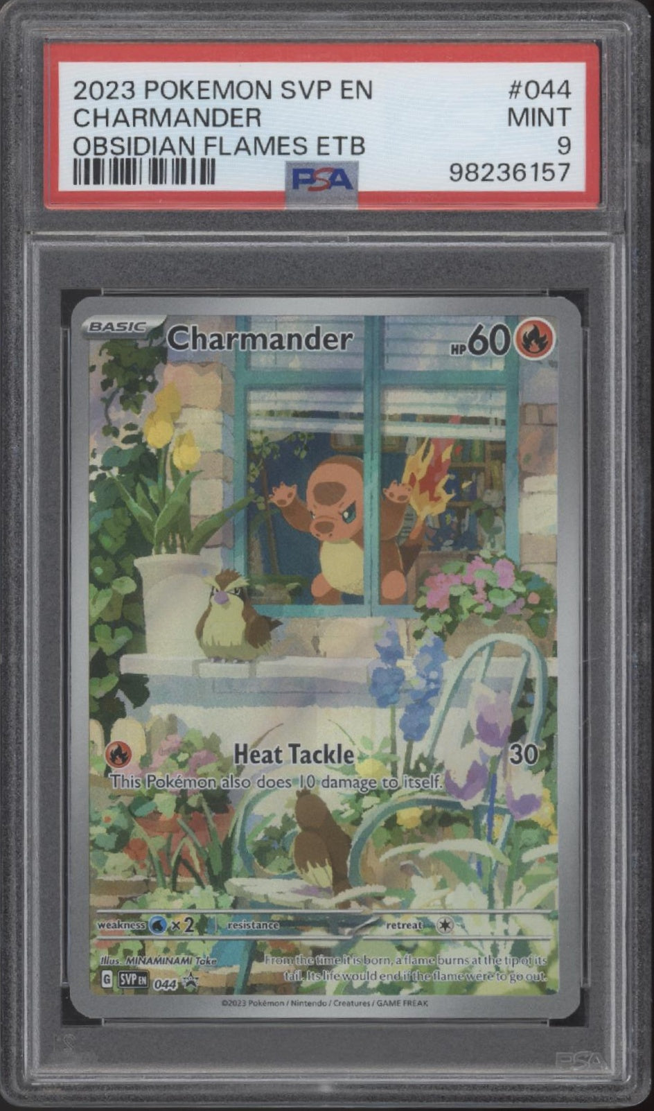 Charmander Pokemon Obsidian Flames Elite Trainer Box #044 PSA 9
