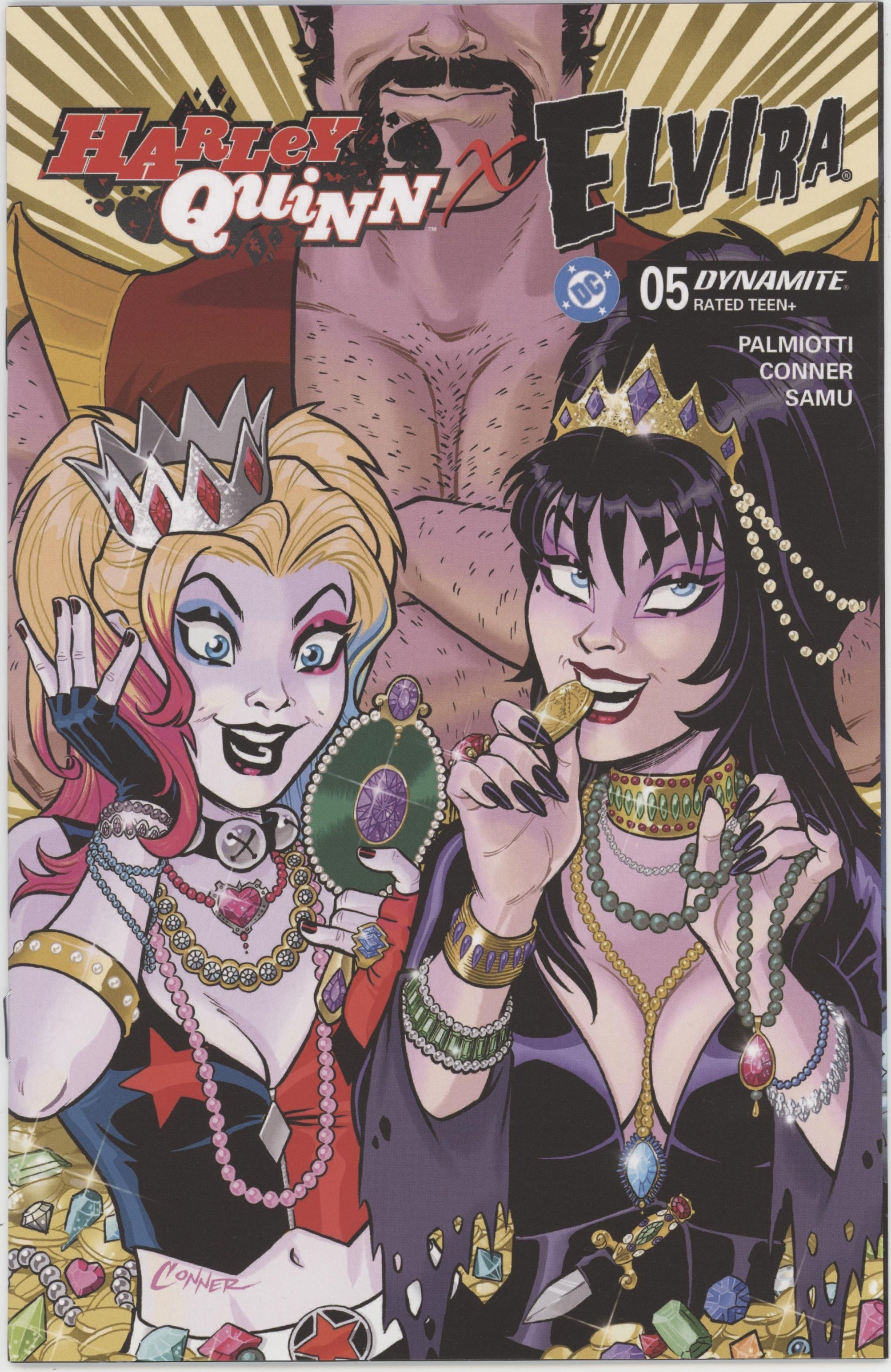 Harley Quinn X Elvira #5 Cover H 1 in 10 Amanda Conner Jewels Variant、DYNAMITE Entertainment、kayou