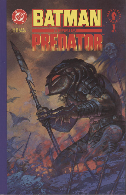 Batman vs. Predator (1991 1st Series) #1-3 (2 Variants Of #1)