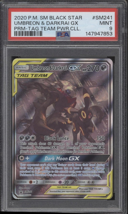 Umbreon & Darkrai GX Pokemon Tag Team Power Collection #SM241 PSA 9