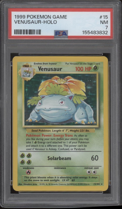 Venusaur Pokemon Base Set Holo #15 PSA 7 #1