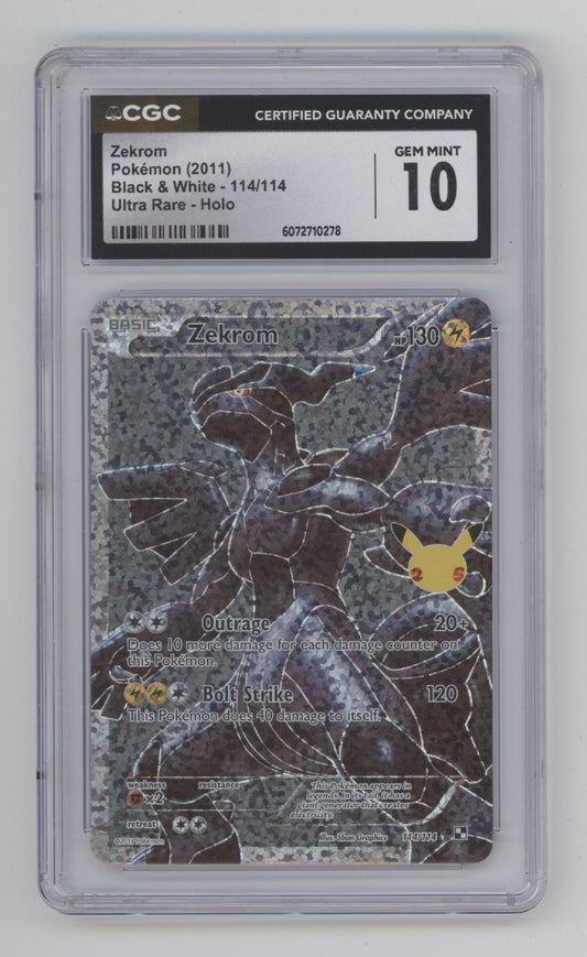 Zekrom Pokemon Celebrations Classic Collection Black & White Holo #114 CGC 10
