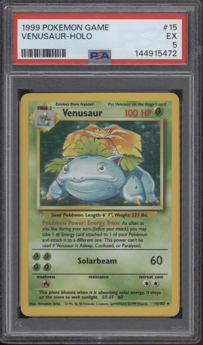 Venusaur Pokemon Base Set Holo #15 PSA 5