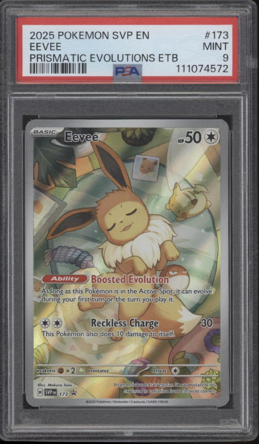 Eevee Pokemon Prismatic Evolutions Elite Trainer Box #173 PSA 9 #2