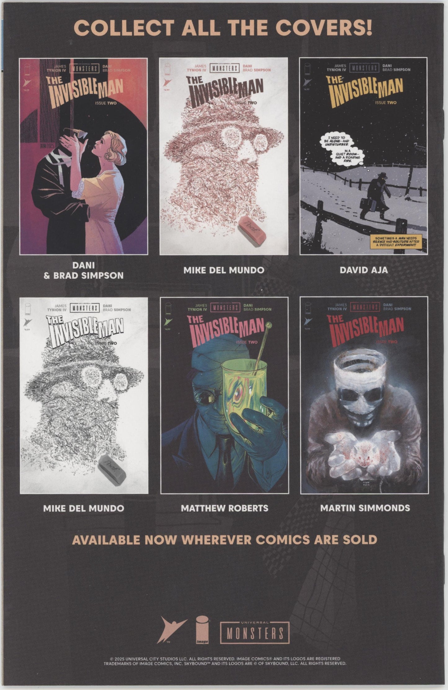 Universal Monsters The Invisible Man #2 (Of 4) Cover C 1 in 10 David Aja Pulp Variant