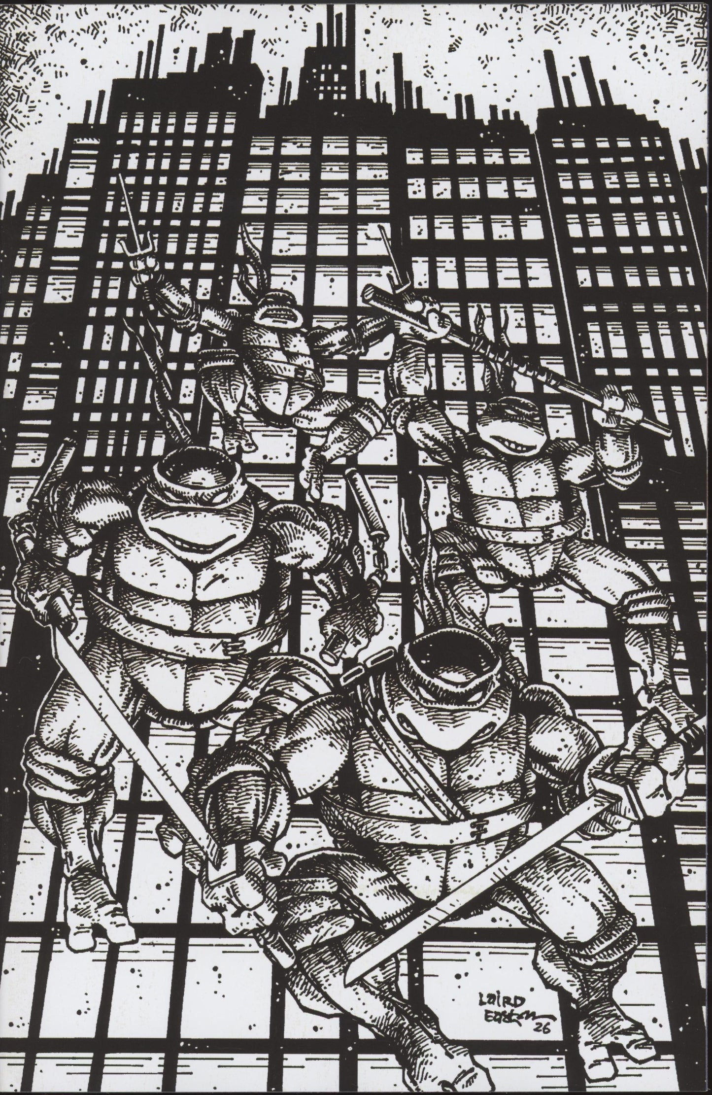 Teenage Mutant Ninja Turtles #20RIA: 300th Issue Special Variant Ri (25) (Eastman & Laird Full Art Black & White)