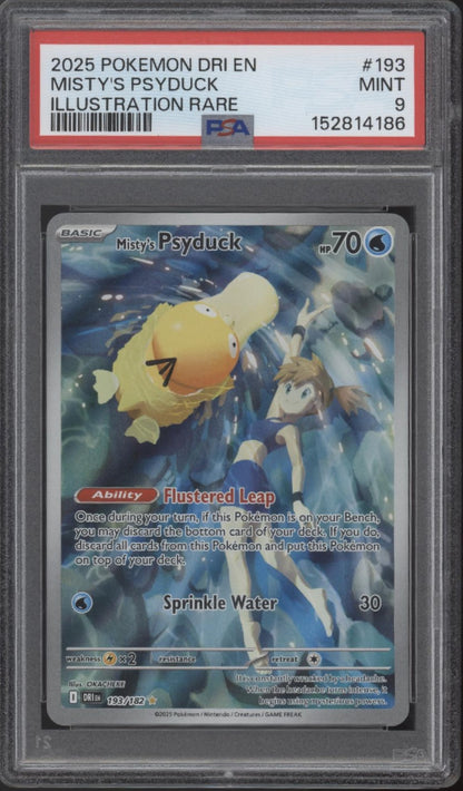 Misty's Psyduck Pokemon Destined Rivals Illustration Rare #193 PSA 9